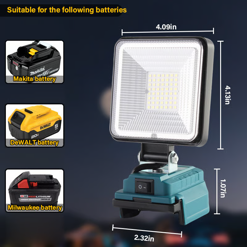 ⚡5400LM Cordless LED Work Light with Charging Ports