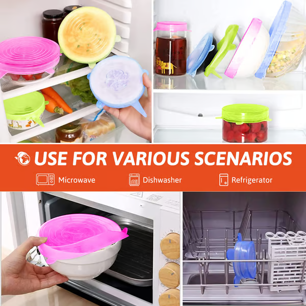 🔥Silicone Cover Stretch Lids Reusable Airtight Food Wrap Covers