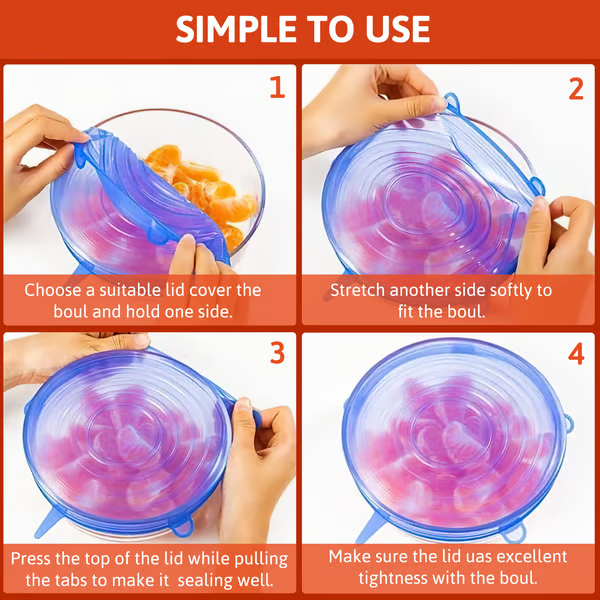 🔥Silicone Cover Stretch Lids Reusable Airtight Food Wrap Covers