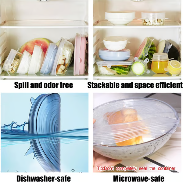 🔥Silicone Cover Stretch Lids Reusable Airtight Food Wrap Covers