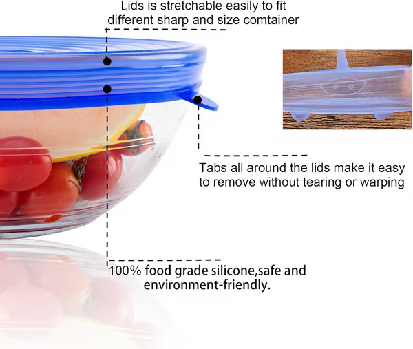 🔥Silicone Cover Stretch Lids Reusable Airtight Food Wrap Covers