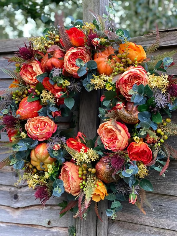 💖Last Day 70% OFF💖Fall Peony And Pumpkin Wreath - Year Round Wreath--🔥BUY 2 FREE SHIPPING