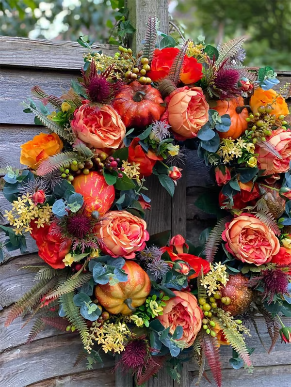 💖Last Day 70% OFF💖Fall Peony And Pumpkin Wreath - Year Round Wreath--🔥BUY 2 FREE SHIPPING