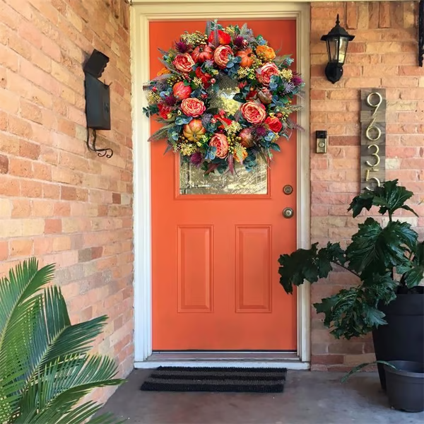 💖Last Day 70% OFF💖Fall Peony And Pumpkin Wreath - Year Round Wreath--🔥BUY 2 FREE SHIPPING