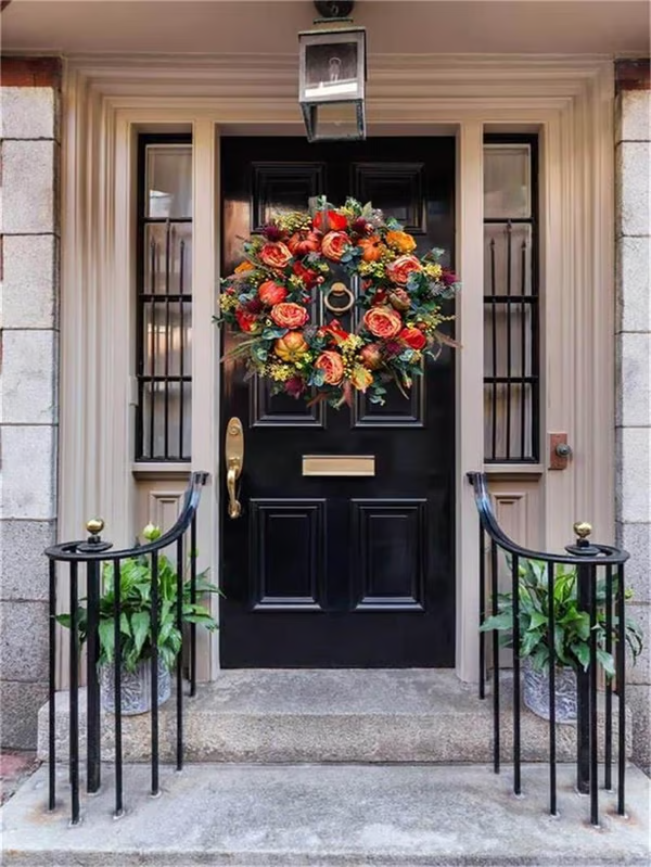 💖Last Day 70% OFF💖Fall Peony And Pumpkin Wreath - Year Round Wreath--🔥BUY 2 FREE SHIPPING