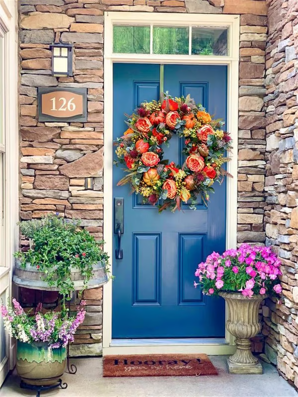 💖Last Day 70% OFF💖Fall Peony And Pumpkin Wreath - Year Round Wreath--🔥BUY 2 FREE SHIPPING