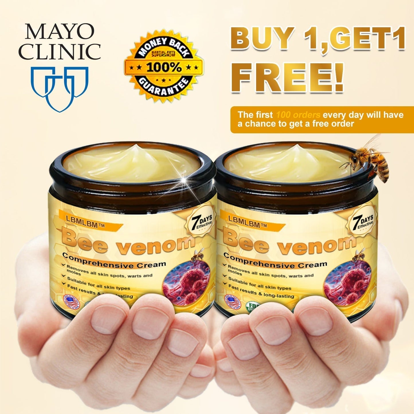Made and Shipped from USA ✨ LBMLBM™ Bee venom Comprehensive Cream 🔥 LAST DAY 80% OFF 💎💎