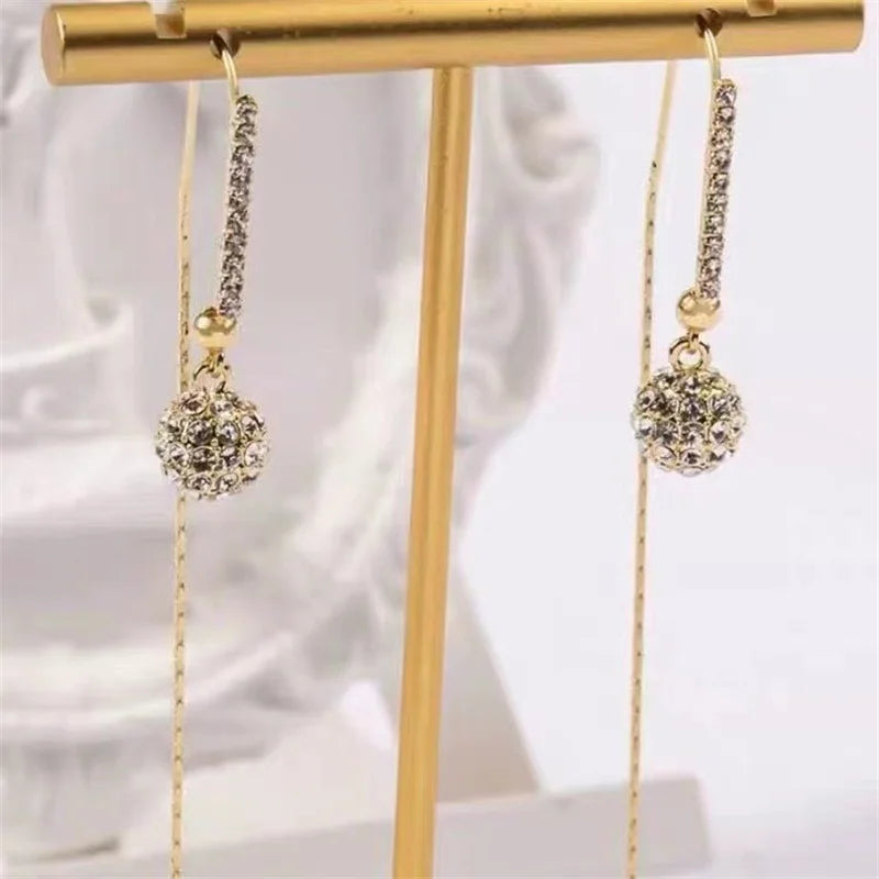 【BIG SALE】Women's Fashionable Zircon Ball Pendant Earrings