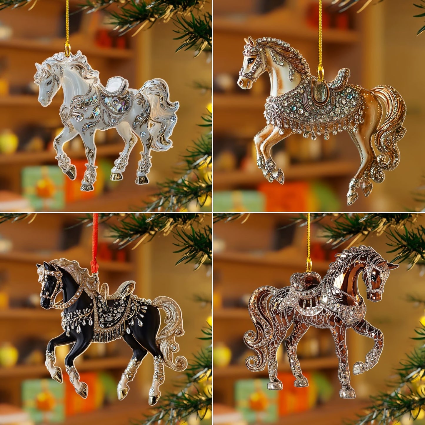 🔥Last 4 Hours 🎁Handmade Horse Christmas Ornament