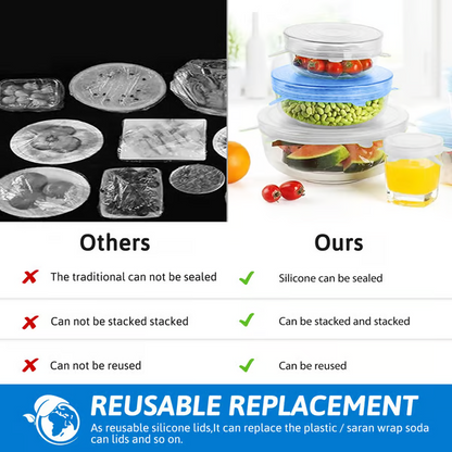 🔥Silicone Cover Stretch Lids Reusable Airtight Food Wrap Covers